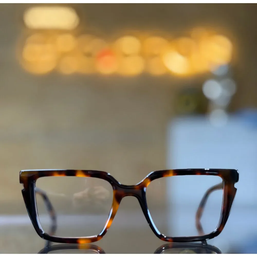 Off-White Style 52 Havana Tortoiseshell Square Eyeglasses 51mm